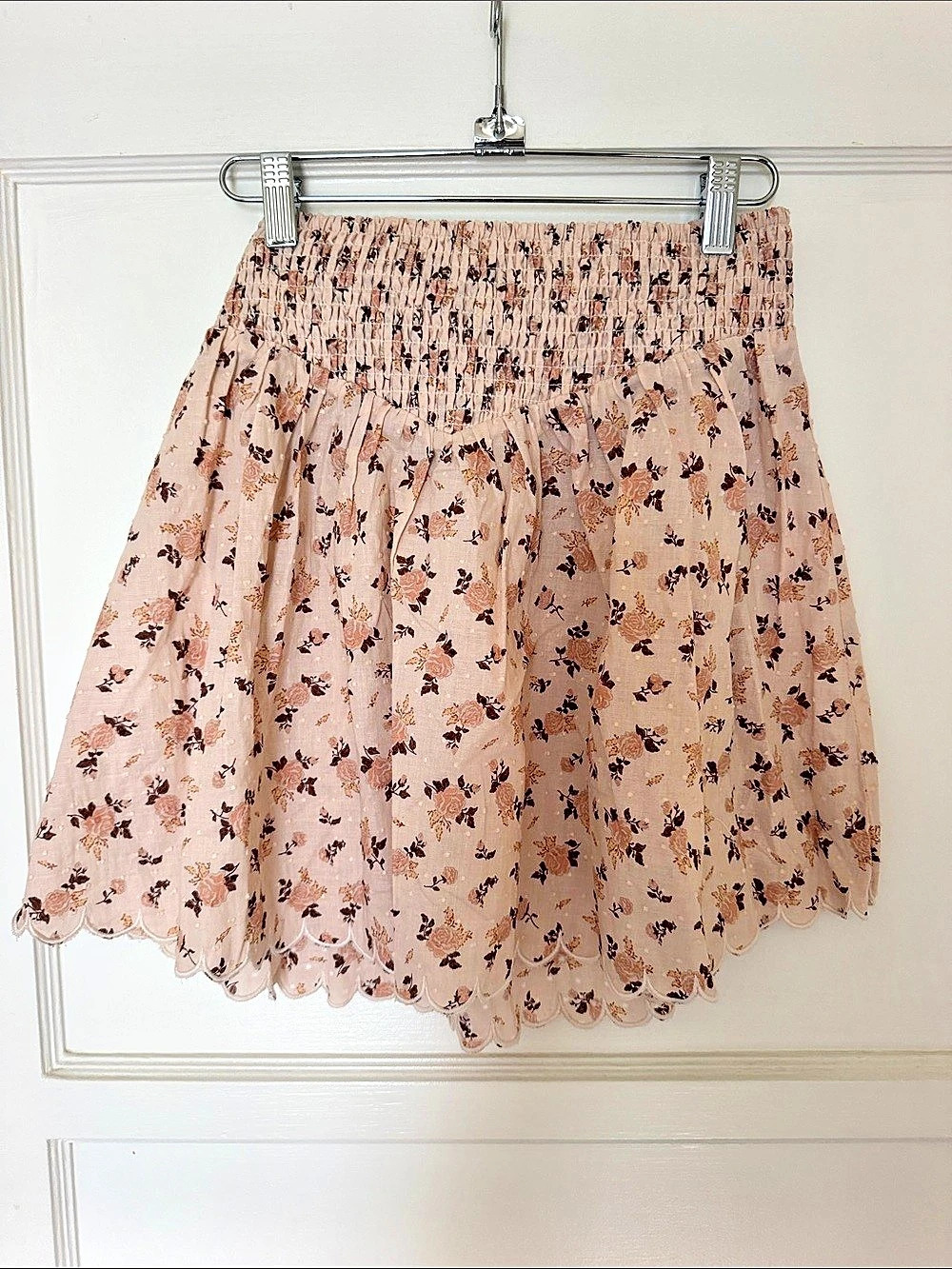 Riley & Cru Floral Mini Skirt in Pink Size Small Like New